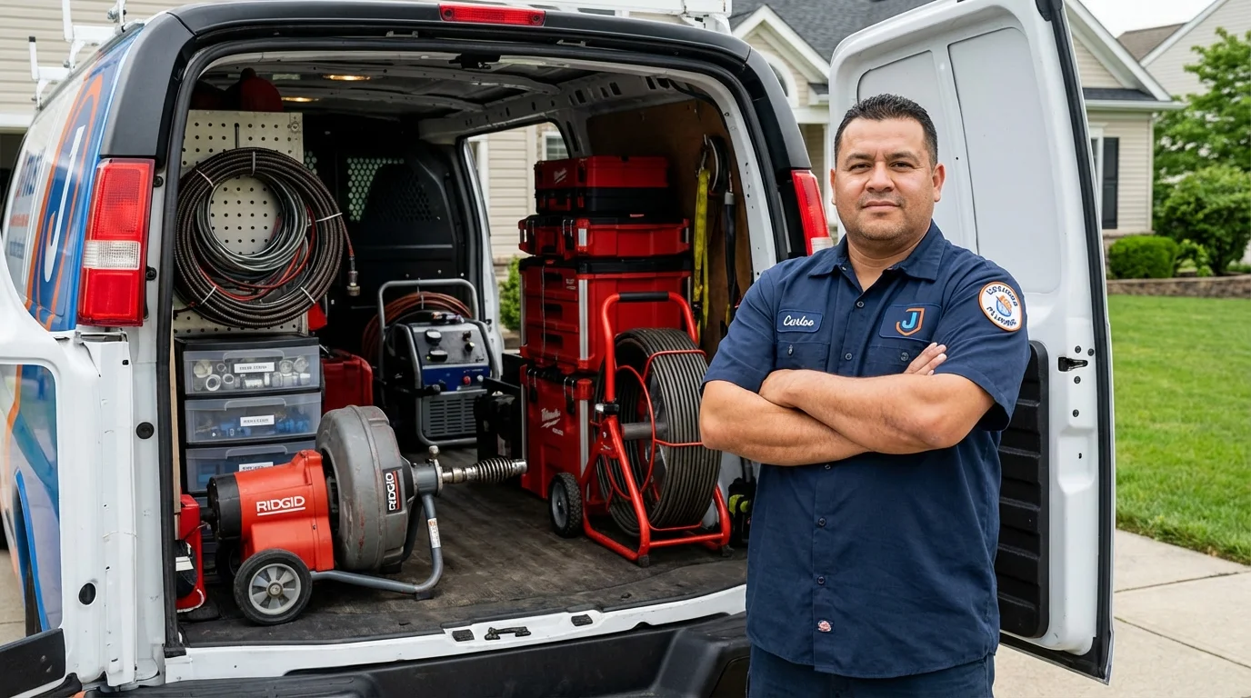 Professional drain cleaning equipment and Johns Plumbing LLC plumber in Ogden